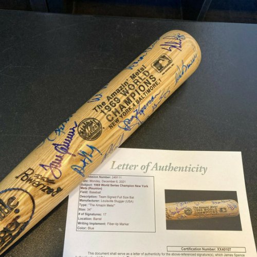 Nolan Ryan Autographed Signed 1969 New York Mets World Series Champs