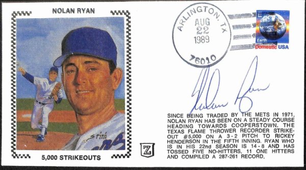 Nolan Ryan Texas Rangers 1999 Hall of Fame Induction 8x10 Photocard