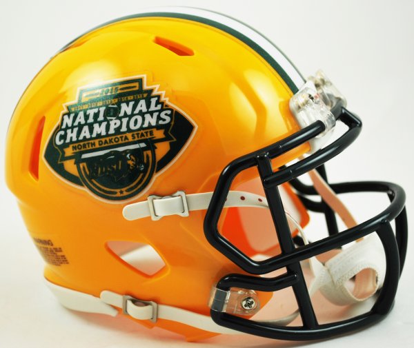 North Dakota State Bison NCAA Mini Speed Football Helmet <B>2015 National Champ</B>