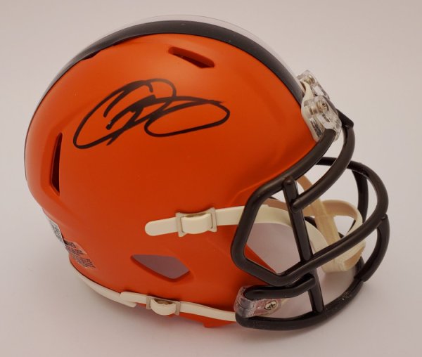 Odell Beckham Jr. Cleveland Browns Autographed Signed Mini Helmet - Beckett Authentic