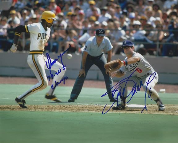 Steve Garvey Autographed 11X14 Photo LA Dodgers Vintage Pose w/Bat