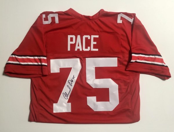 Orlando Pace Autographed Custom Framed Los Angeles Rams Jersey HOF