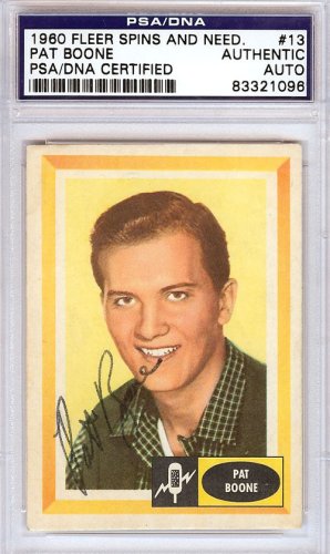 Pat Boone Autographed Signed 1960 Fleer Spins & Needles Card #13 PSA/DNA