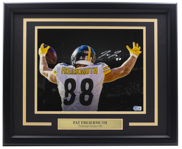 Pat Freiermuth Autographed Pittsburgh Steelers Black Full Size Authentic  Speed Helmet Beckett BAS QR Stock #194875