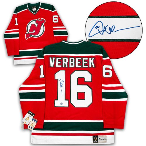Pat Verbeek New Jersey Devils Autographed Signed Retro Fanatics Jersey