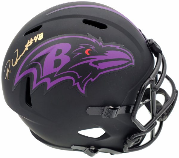 Patrick Queen Autographed Signed Eclipse Black Baltimore Ravens Full Size Speed Replica Helmet Beckett Beckett