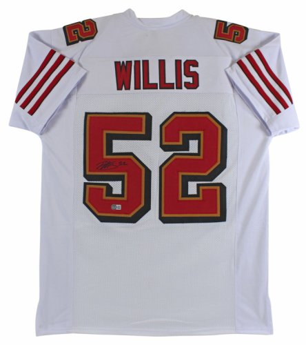 The Jersey Source Patrick Willis Autographed White Pro Style Jersey- Beckett W Hologram *Black