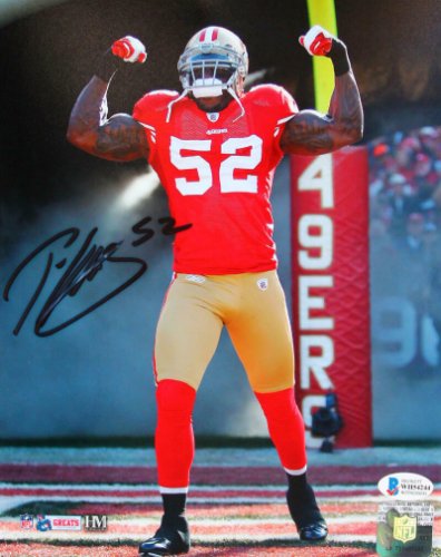 The Jersey Source Patrick Willis Autographed Red Pro Style Triple Stitch Jersey w/Insc.- Beckett W Hologram *Black