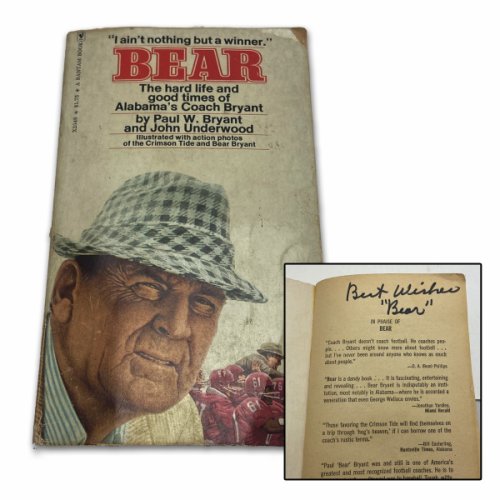 Paul Bear Bryant Autographed Signed Biography Bear Missing Back Cover