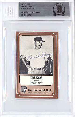 Paul Brown Autographed Signed Auto 1975 Fleer Card 24 Cleveland