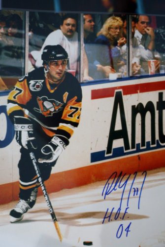 Paul Coffey Signed Pittsburgh Penguins Puck Display 19x23 Frame