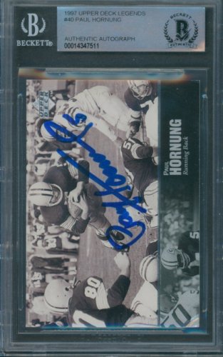 Paul Hornung Autographed Signed 1997 UDA Legends #40 Beckett Authentic 7511