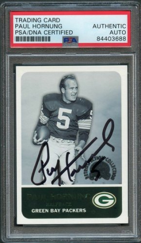 Paul Hornung Autographed Signed 2000 Greats Of The Game #5 Green Bay Packers Auto Card PSA Green Ba