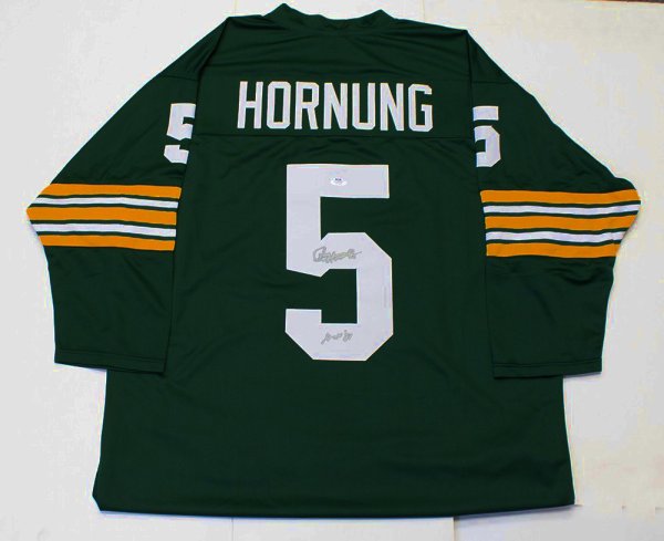 Paul Hornung Autographed Signed Green Bay Packers Home Jersey HOF Silver Ink- PSA/DNA Authentic