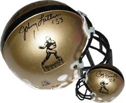 Paul Hornung & Johnny Lattner Autographed Signed Heisman Authentic Mini Helmet (Notre Dame)- BAS- Beckett Hologram