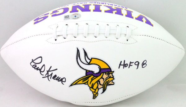 Paul Krause Signed Minnesota Vikings Throwback Riddell Full Size