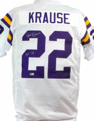 Paul Krause Autographed/Signed Minnesota Vikings 8×10 Photo HOF