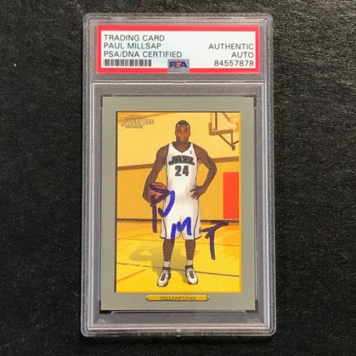 Paul Millsap Autographed Signed 2006-07 Topps Turkey Red #210 Card Auto PSA Slabbed Jazz