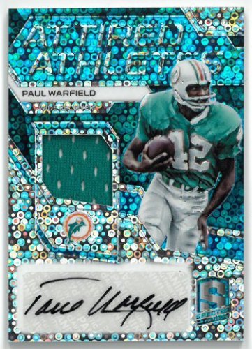 Paul Warfield Autographed Signed Miami Dolphins 2017 Panini Spectra Game Used Material Football Card #AA-PW- LTD 05/25