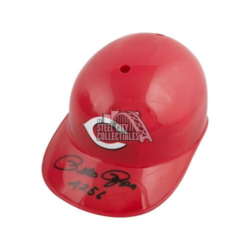 Pete Rose Autographed Signed 4256 Cincinnati Reds Souvenir Replica Baseball Helmet Beckett