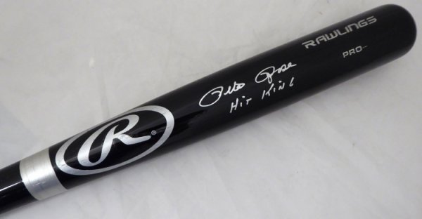 Pete Rose Autographed Signed Black Rawlings Bat Cincinnati Reds Hit King Pr Holo #177048