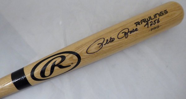 Pete Rose Autographed Signed Blonde Rawlings Bat Cincinnati Reds 4256 In Black Pr Holo #177050
