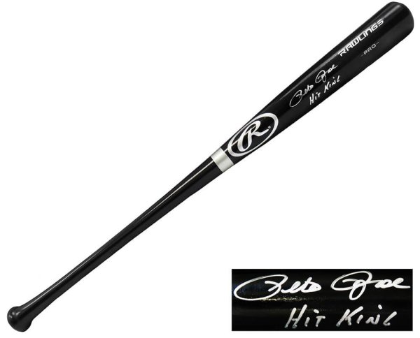 Pete Rose Autographed Signed Rawlings Pro Black Baseball Bat w/Hit King