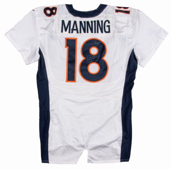 Peyton Manning Signed Broncos Authentic On-Field Nike Jersey With Super Bowl  50 Patch Inscribed SB 50 Champs (Steiner COA)