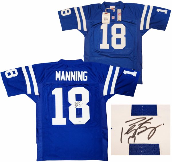 Peyton Manning Autographed Signed Indianapolis Colts Blue Authentic Mitchell & Ness Throwback 1998 Jersey Fanatics Holo