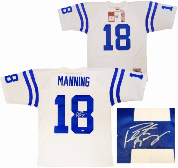 Peyton Manning Autographed Signed Indianapolis Colts White Mitchell & Ness Replica 2006 Throwback Jersey Fanatics Holo