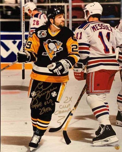 COA Autographed Phil Bourque Pittsburgh Penguins 8x10 photo 