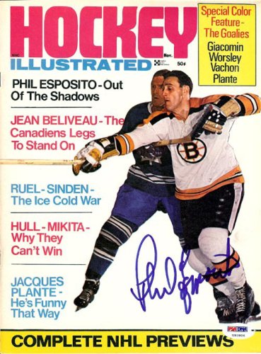 Phil Esposito Autographed Signed Hockey Illustrated Magazine Cover Boston Bruins PSA/DNA