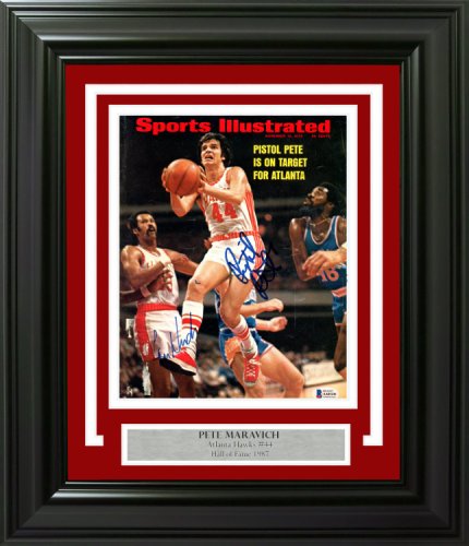 Pistol Pete Autographed Signed   Maravich Framed Sports Illustrated Magazine Atlanta Hawks Beckett Beckett