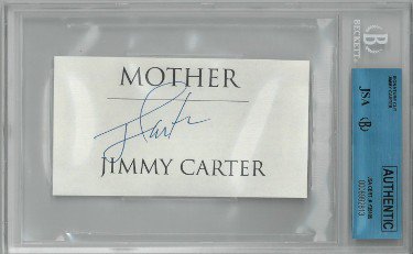 President Jimmy Carter Autographed Signed 2.5x4.5 Cut Signature- JSA/Beckett Encap (39th US President)