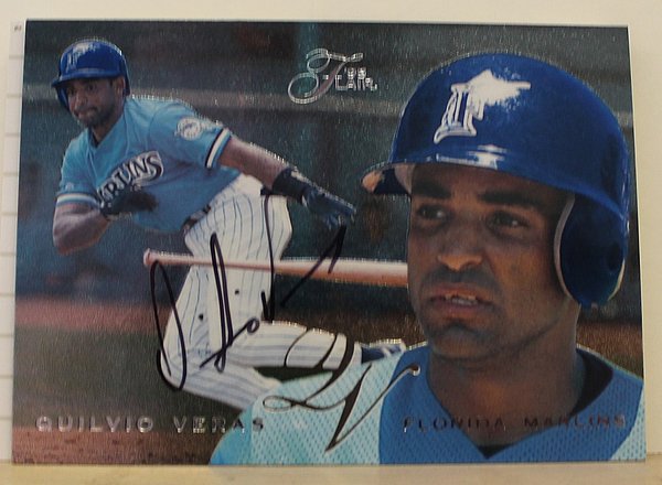 Quilvio Veras Florida Marlins Autographed Signed 1995 Flair Card