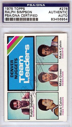 Ralph Simpson Autographed Signed 1975 Topps Card #278 Denver Nuggets PSA/DNA