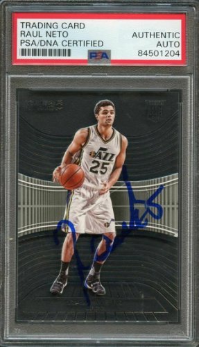 Raul Neto Autographed Signed 2015-16 Panini Clear Vision #89A Card Auto PSA Slabbed Jazz