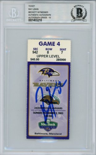 1997 Fleer Goudey #2 Ray Lewis Auto Baltimore Ravens Autograph Beckett –  The Jersey Source