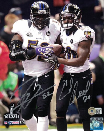 Ray Lewis HOF 18 Autographed Baltimore Ravens Flash Authentic Full