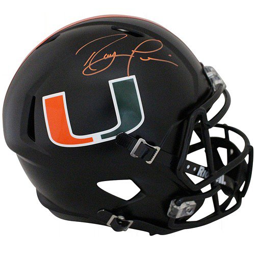Ray Lewis Autographed/Signed Miami Black Mini Helmet BAS 