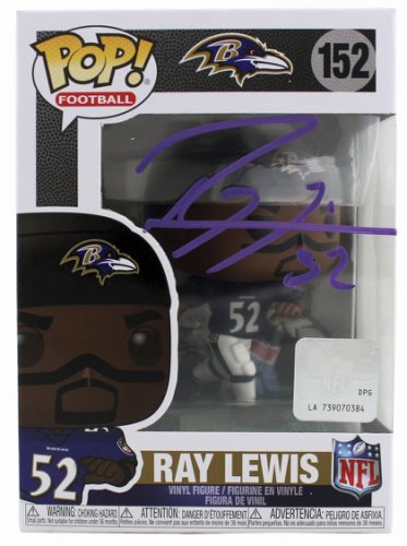 Ray Lewis Autographed Signed Ravens Authentic #152 Funko Pop Vinyl Figure Beckett Witnessed