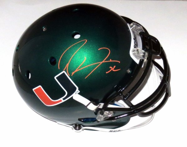 Ray Lewis Miami Hurricanes Signed Autograph Green Custom Jersey JSA Witnessed Certified 