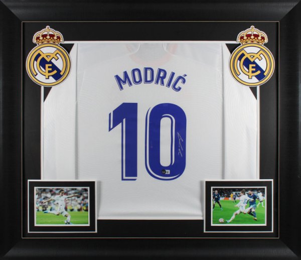 Real Madrid Autographed Signed Luka Modric Authentic White Adidas Framed Jersey Beckett
