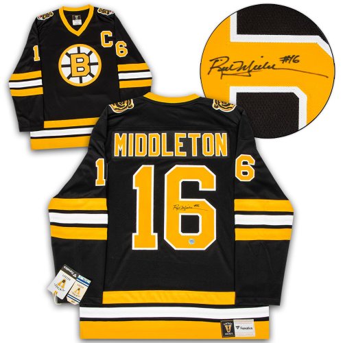 Rick Middleton Signed Boston Bruins Fanatics Jersey Inscribed “50 Goal  Club” COA