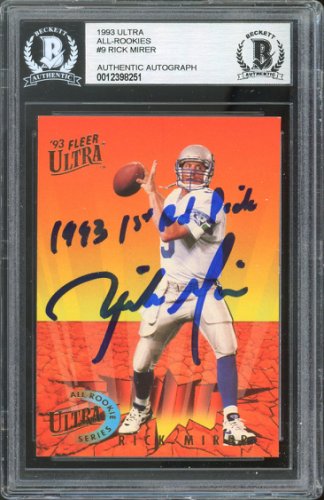 Rick Mirer Autographed Signed Seahawks 1St Rd Pick 1993 Ultra All-Rookies  #9 Card Beckett Slab