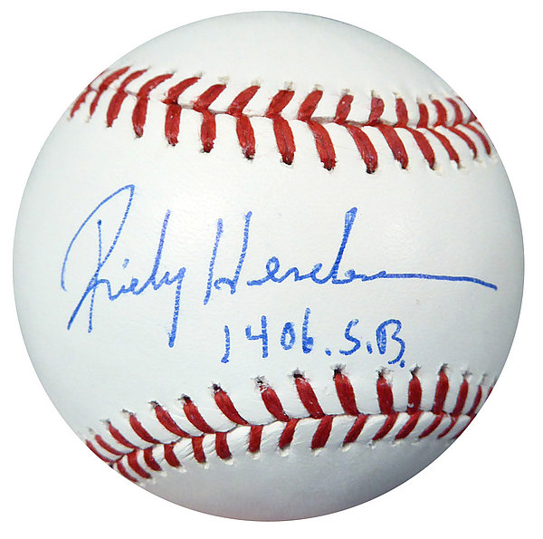 Rickey Henderson Autographed Memorabilia Signed Photo, Jersey