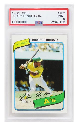 Rickey Henderson (Oakland A's) 1980 Topps Baseball #482 RC Rookie Card - PSA 9 MINT (A)