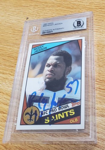 Rickey Jackson Autographed Signed 1984 Topps New Orleans Saints Rookie Card #30 Beckett Beckett Slabbed - Autographs