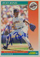 Ricky Bones Milwaukee Brewers 1995 Score Autographed Card. This item comes  with a certificate of authenticity from Autograph-Sports. Autographed