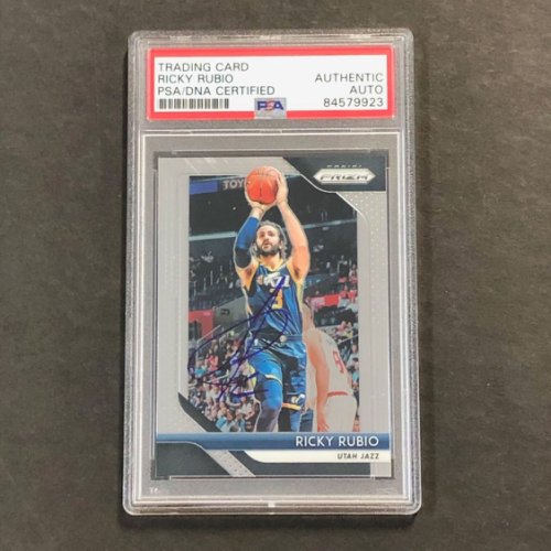 Ricky Rubio Autographed Signed 2018-19 Panini Prizm #133 Card Auto PSA Slabbed Jazz